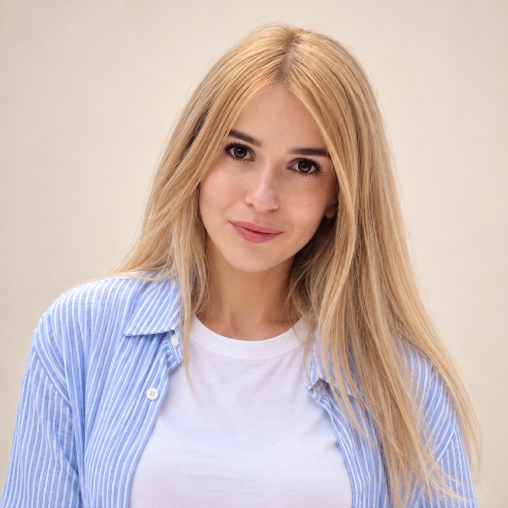 Portrait of Oksana, founder of Oxalia Events